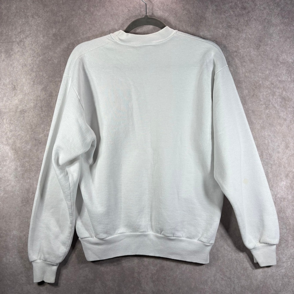 Vintage Jerzees Sweatshirt Mens M White LSU Louisiana State University Pullover - Picture 6 of 10